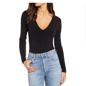 Leith long sleeve V-neck bodysuit XS